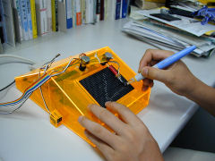 A tactile display that enables visually impaired people to draw.