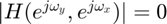 $ |H(e^{j\omega_y},e^{j\omega_x})| = 0 $