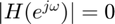 $ |H(e^{j\omega})| = 0 $