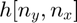 $ h[n_y,n_x] $