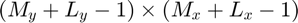 $$ (M_y+L_y-1)\times (M_x+L_x-1) $$