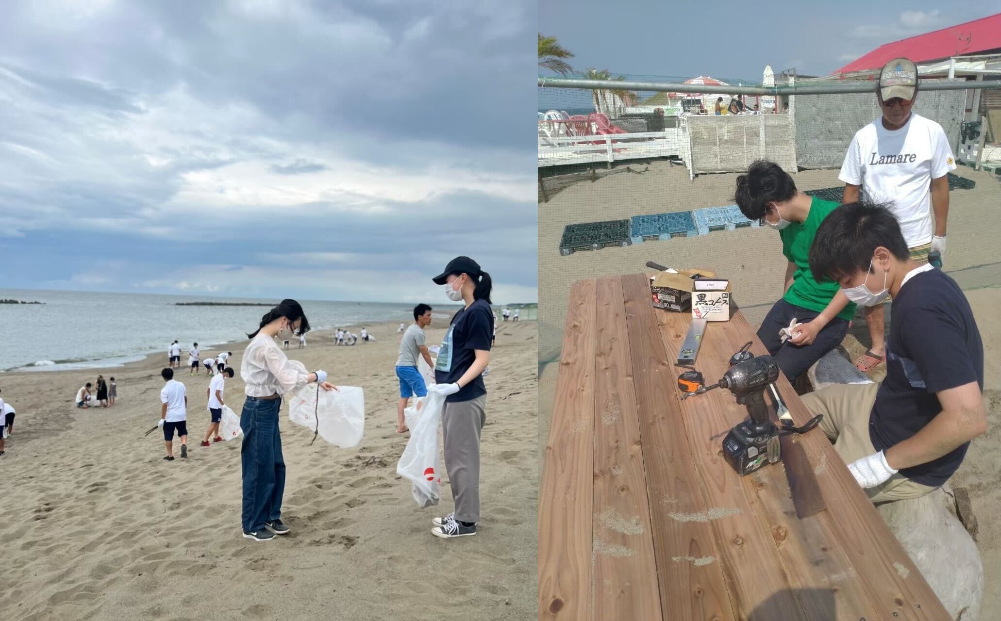 海の家での活動の様子